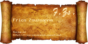 Frics Zsuzsanna névjegykártya